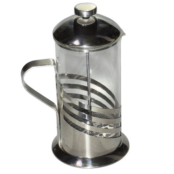 Brandani Italian Style Stainless Steel & Glass French Press Coffee Maker - Picture 4 of 11